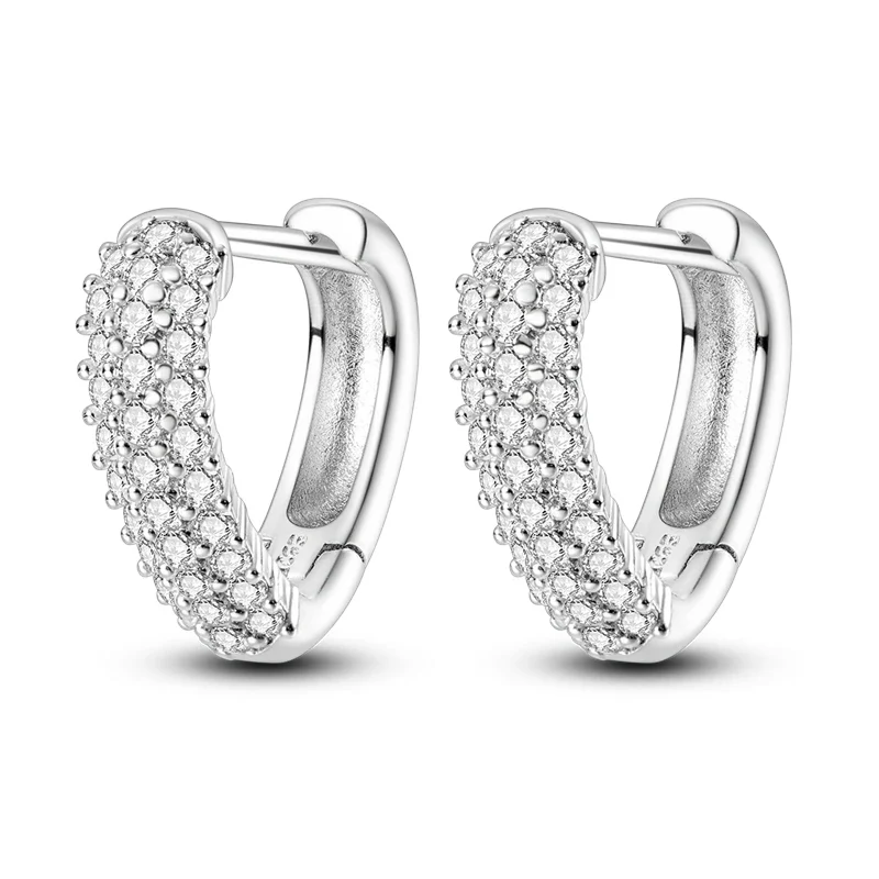 Creolen 925 Silber Ohrringe Zirkonia | Hypoallergen | Luxus Ohrstecker Geschenk