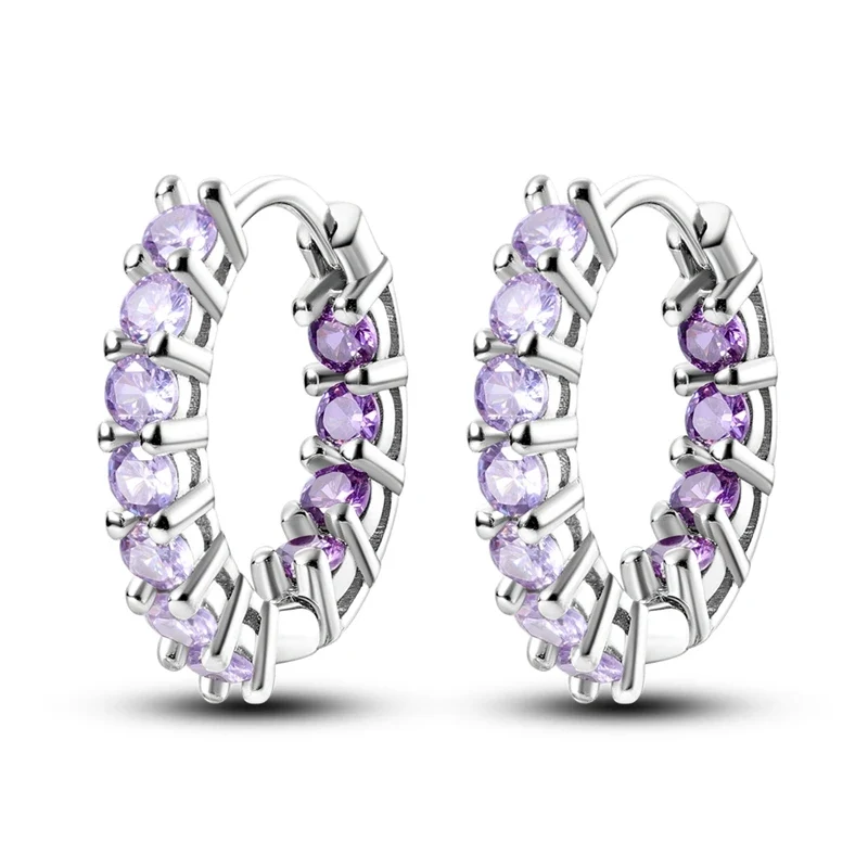 Creolen 925 Silber Ohrringe Zirkonia | Hypoallergen | Luxus Ohrstecker Geschenk