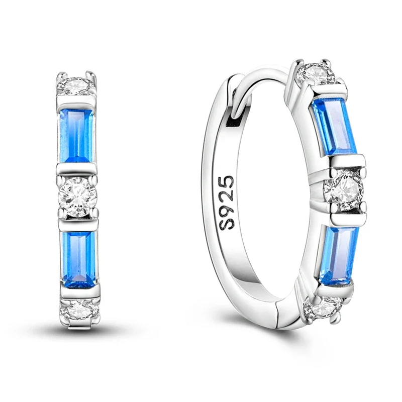 Creolen 925 Silber Ohrringe Zirkonia | Hypoallergen | Luxus Ohrstecker Geschenk