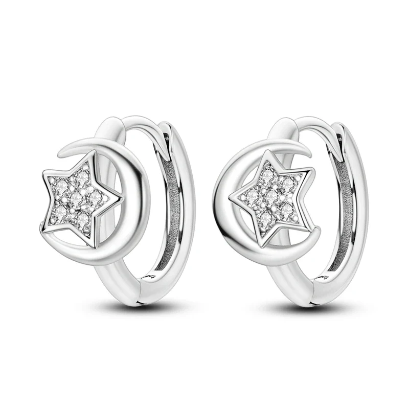 Creolen 925 Silber Ohrringe Zirkonia | Hypoallergen | Luxus Ohrstecker Geschenk
