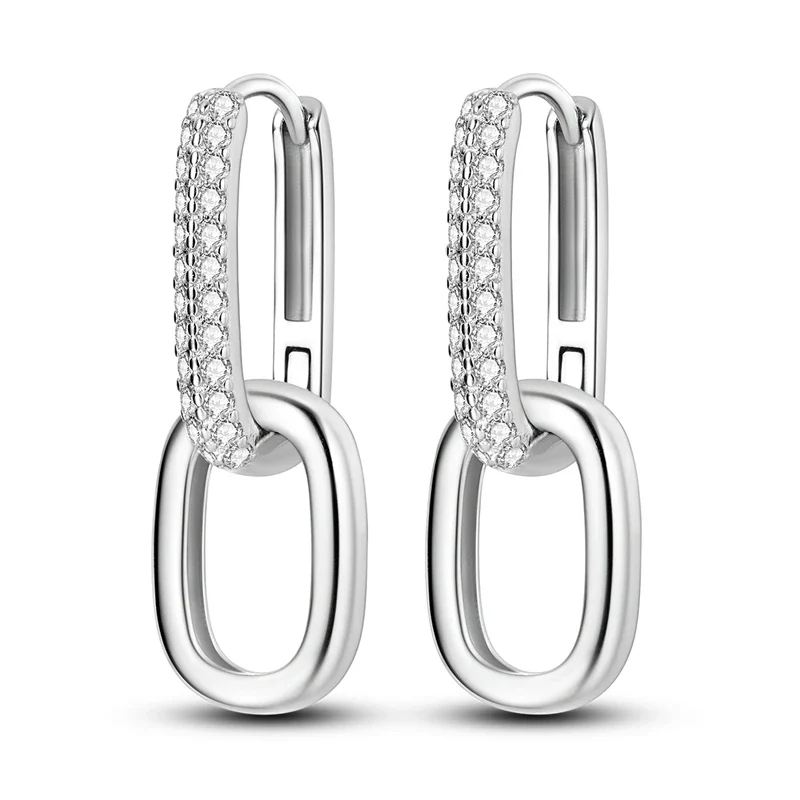 Creolen 925 Silber Ohrringe Zirkonia | Hypoallergen | Luxus Ohrstecker Geschenk