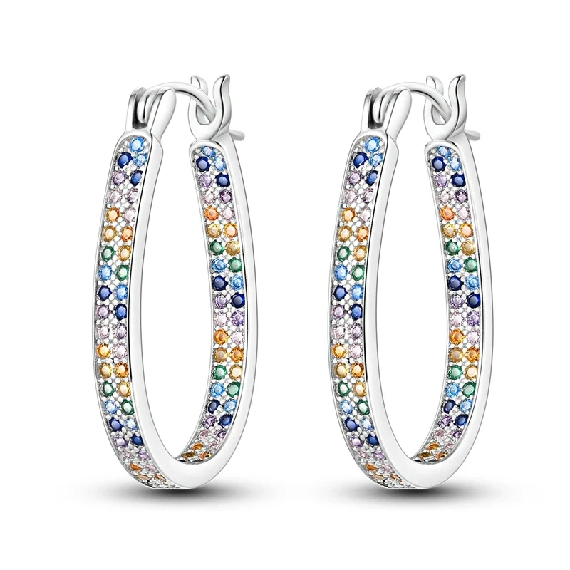Creolen 925 Silber Ohrringe Zirkonia | Hypoallergen | Luxus Ohrstecker Geschenk