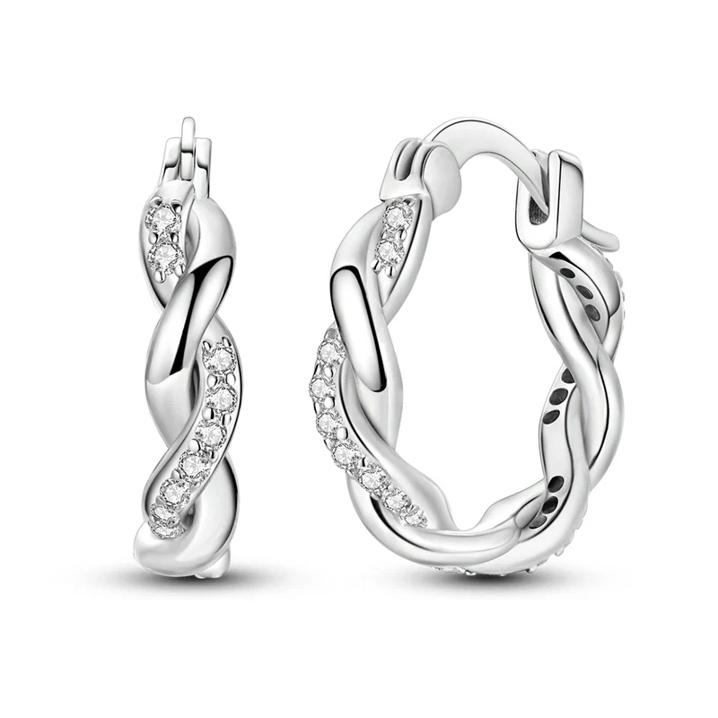 Creolen 925 Silber Ohrringe Zirkonia | Hypoallergen | Luxus Ohrstecker Geschenk