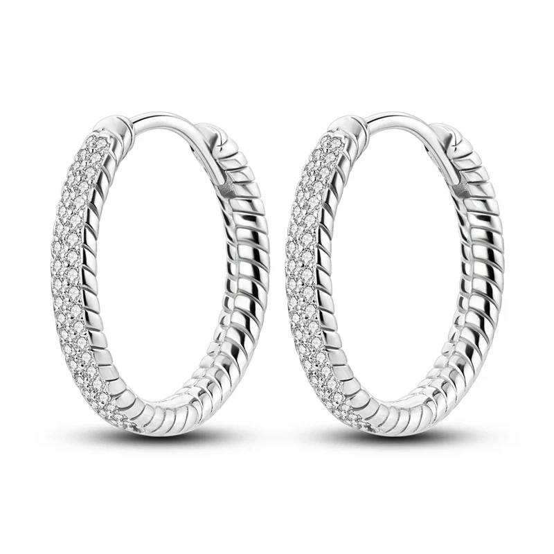 Creolen 925 Silber Ohrringe Zirkonia | Hypoallergen | Luxus Ohrstecker Geschenk
