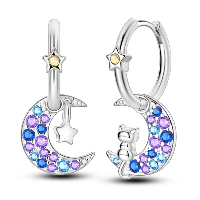 Creolen 925 Silber Ohrringe Zirkonia | Hypoallergen | Luxus Ohrstecker Geschenk