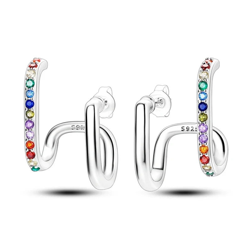 Creolen 925 Silber Ohrringe Zirkonia | Hypoallergen | Luxus Ohrstecker Geschenk