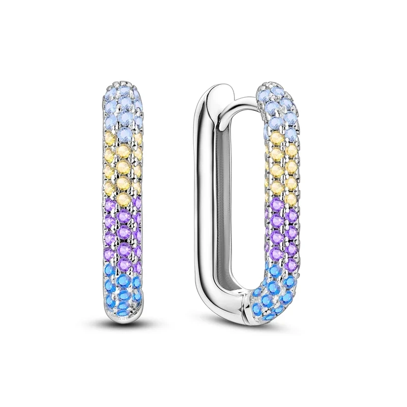 Creolen 925 Silber Ohrringe Zirkonia | Hypoallergen | Luxus Ohrstecker Geschenk