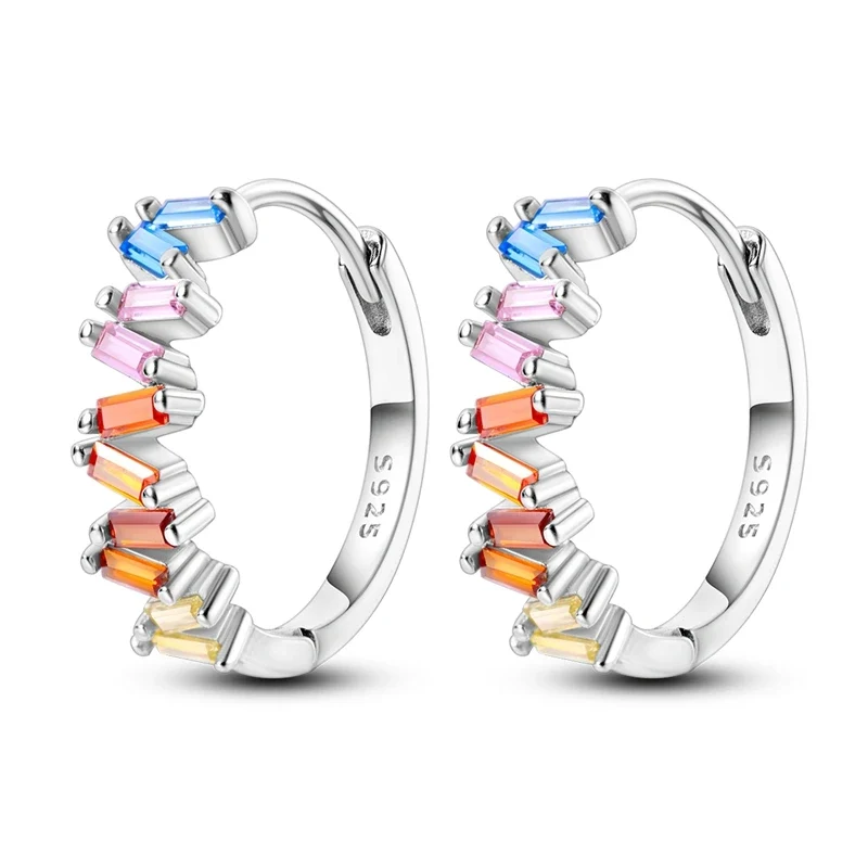 Creolen 925 Silber Ohrringe Zirkonia | Hypoallergen | Luxus Ohrstecker Geschenk