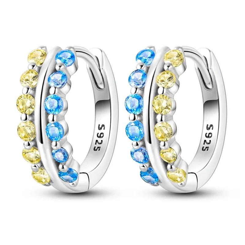 Creolen 925 Silber Ohrringe Zirkonia | Hypoallergen | Luxus Ohrstecker Geschenk