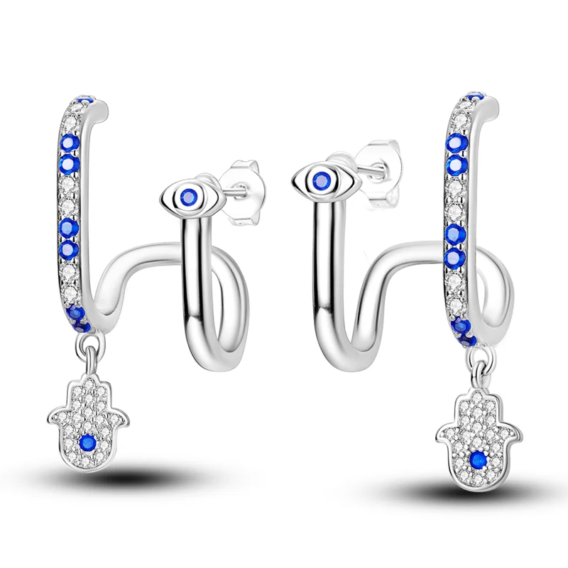 Creolen 925 Silber Ohrringe Zirkonia | Hypoallergen | Luxus Ohrstecker Geschenk