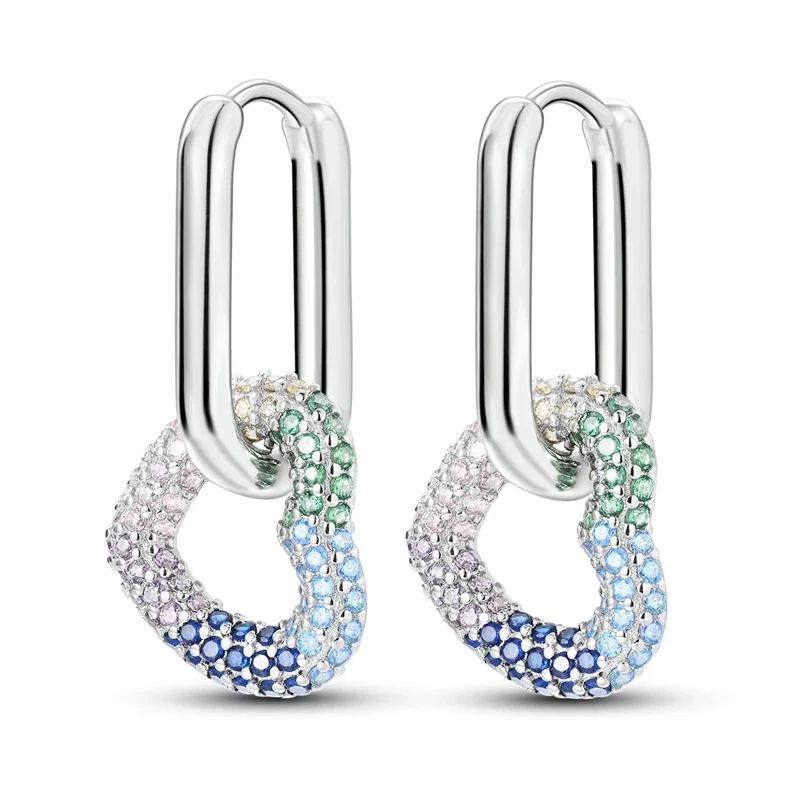 Creolen 925 Silber Ohrringe Zirkonia | Hypoallergen | Luxus Ohrstecker Geschenk