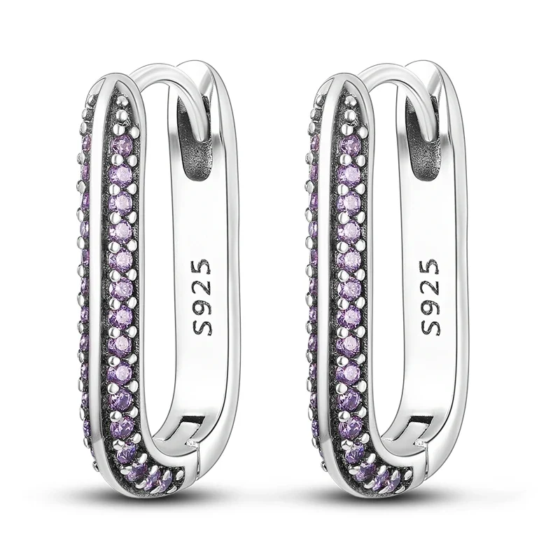 Creolen 925 Silber Ohrringe Zirkonia | Hypoallergen | Luxus Ohrstecker Geschenk