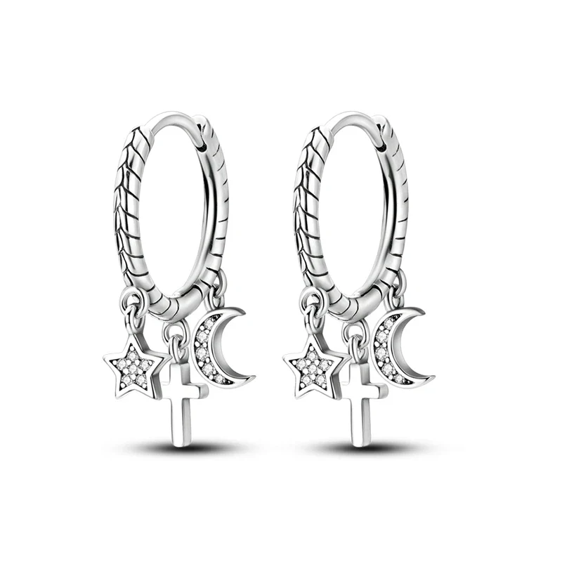 Creolen 925 Silber Ohrringe Zirkonia | Hypoallergen | Luxus Ohrstecker Geschenk