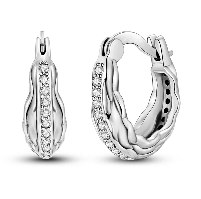 Creolen 925 Silber Ohrringe Zirkonia | Hypoallergen | Luxus Ohrstecker Geschenk