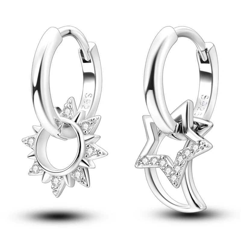 Creolen 925 Silber Ohrringe Zirkonia | Hypoallergen | Luxus Ohrstecker Geschenk
