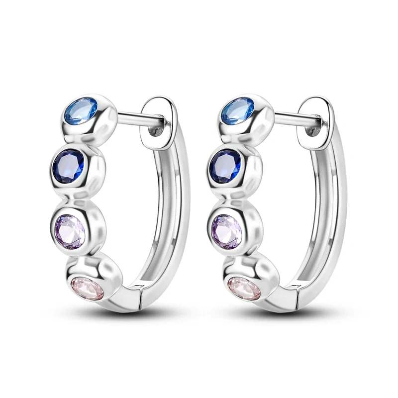 Creolen 925 Silber Ohrringe Zirkonia | Hypoallergen | Luxus Ohrstecker Geschenk