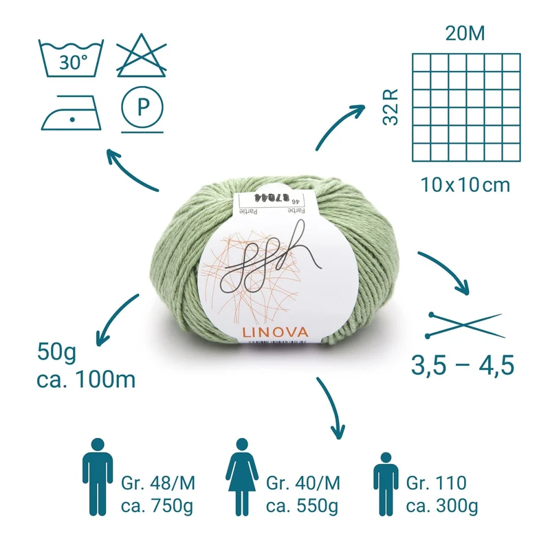 ggh Linova | 100% Baumwolle | 100m/50g | 046 - Lindgrün