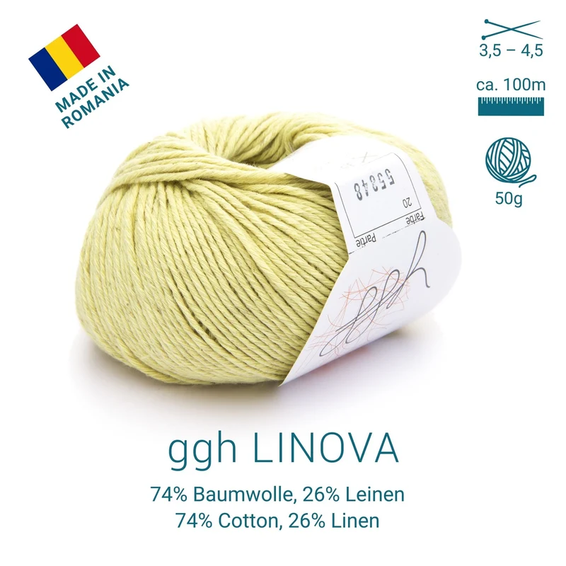 ggh Linova | 100% Baumwolle | 100m/50g | 020 - Cremegelb