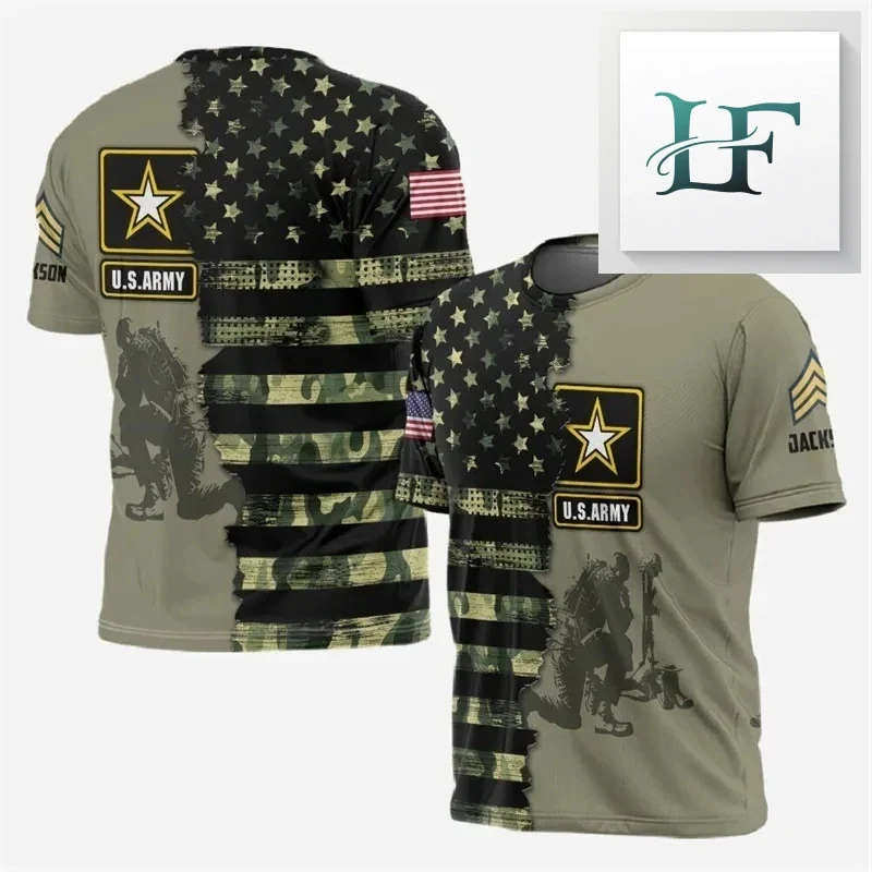 Maglietta mimetica da uomo dell'esercito americano T-Shirt Manica Corta Camicia