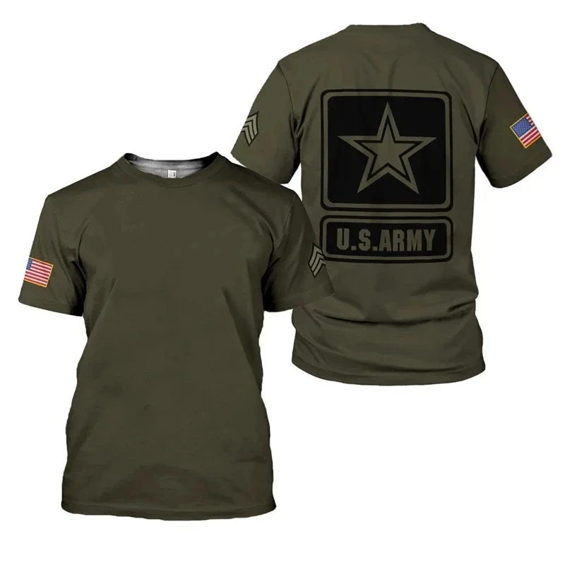 Maglietta mimetica da uomo dell'esercito americano T-Shirt Manica Corta Camicia