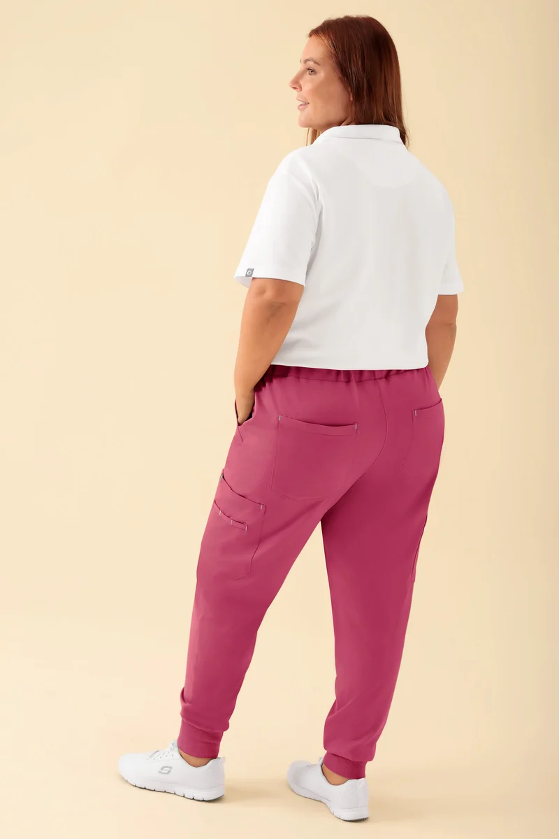 KAERE Hose Damen - Saumbündchen mit Beintaschen rosenholz