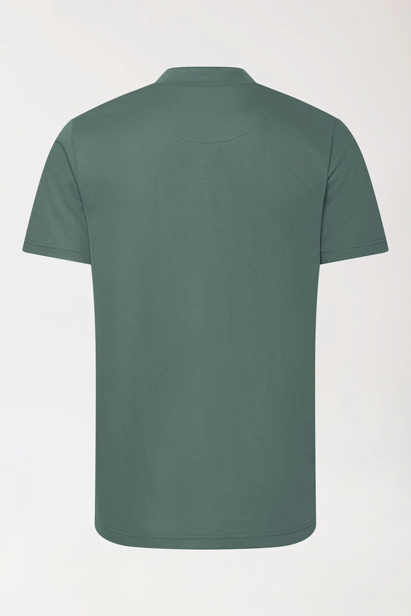 COMFY FLEX Stretch Shirt Herren - Stehkragen dunkelgrün