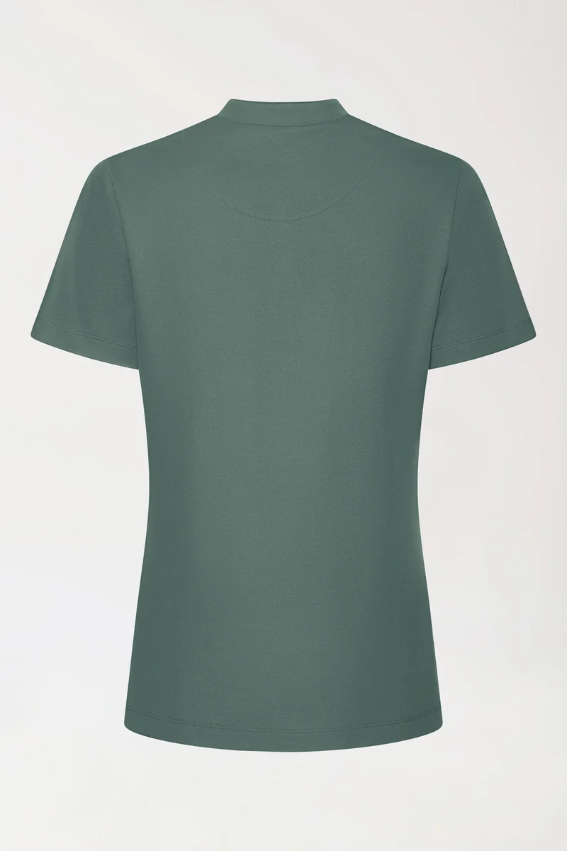 COMFY FLEX Stretch Shirt Damen - Stehkragen dunkelgrün