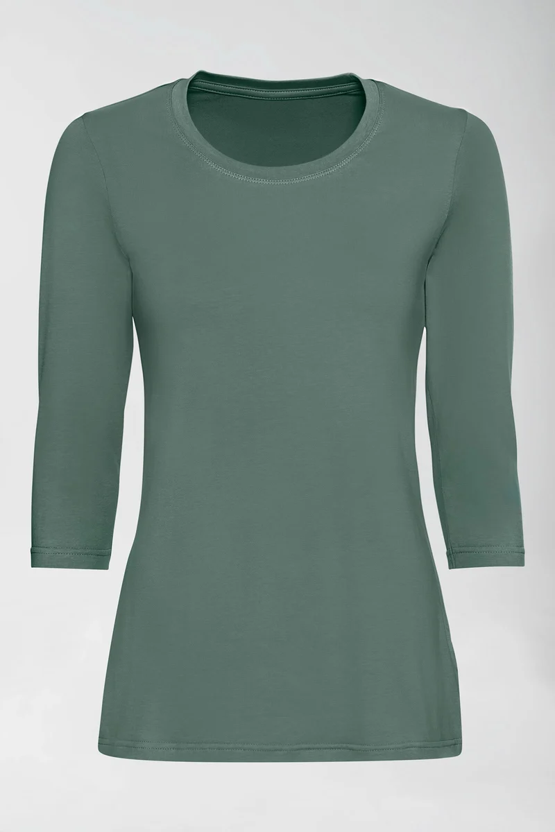 CORE Shirt Damen - 3/4 Arm dunkelgrün