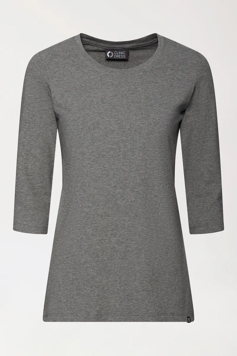 CORE Shirt Damen - 3/4 Arm dunkelgrau melange