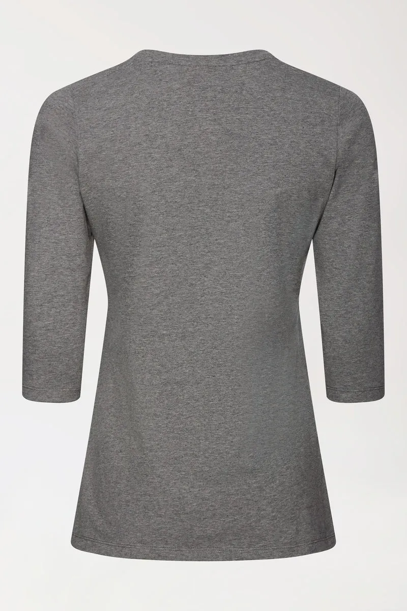 CORE Shirt Damen - 3/4 Arm dunkelgrau melange