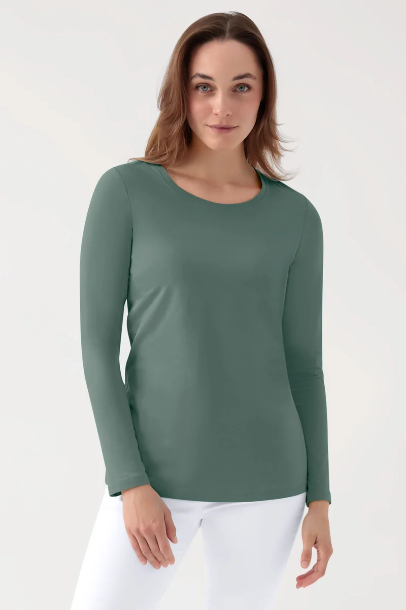 CORE Shirt Damen - 1/1 Arm dunkelgrün