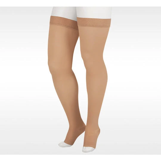 Juzo Soft Thigh High 30-40 mmHg w/ Silicone Band, Open Toe