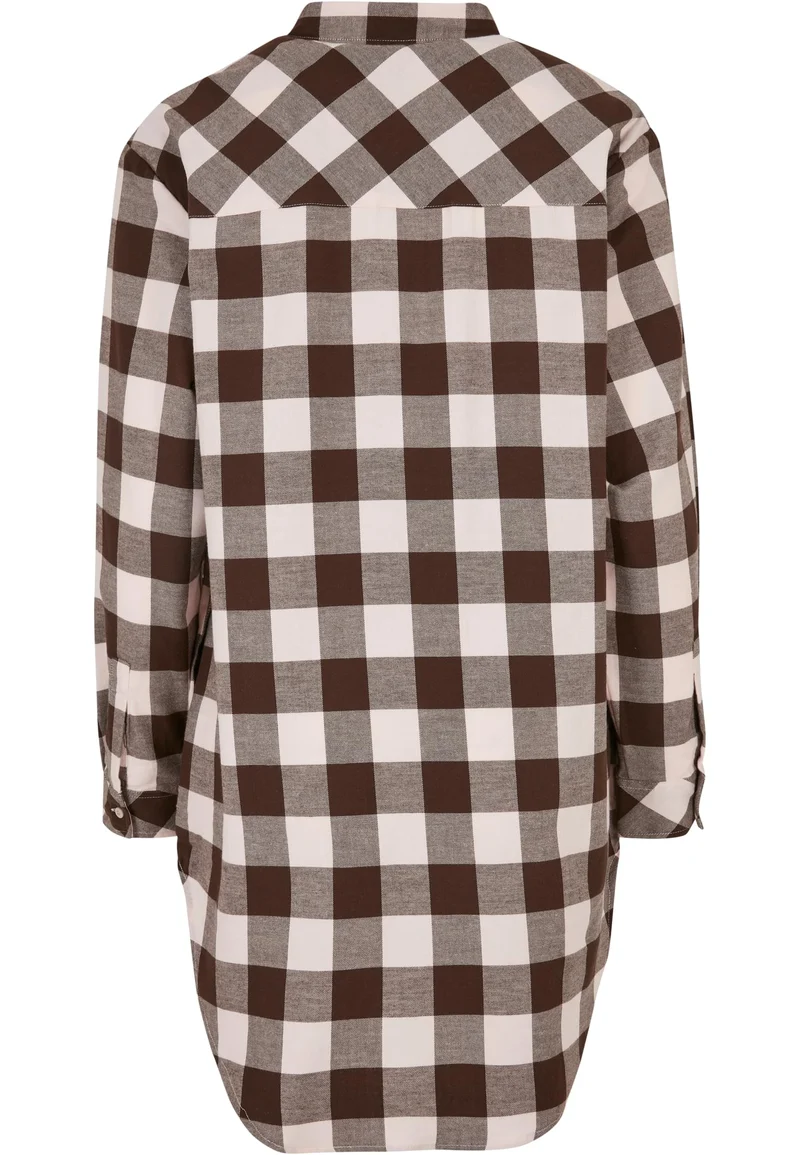 UC Oversized Check Flannel Shirt Dress
