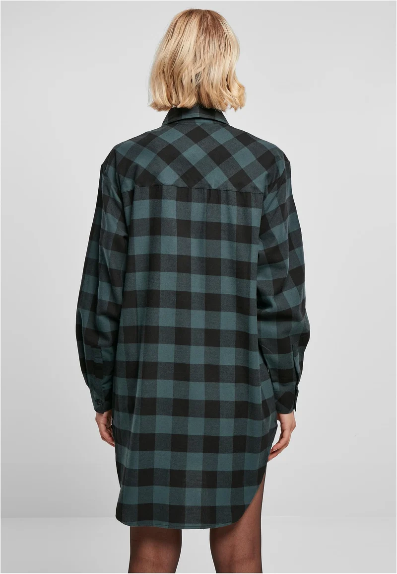 UC Oversized Check Flannel Shirt Dress