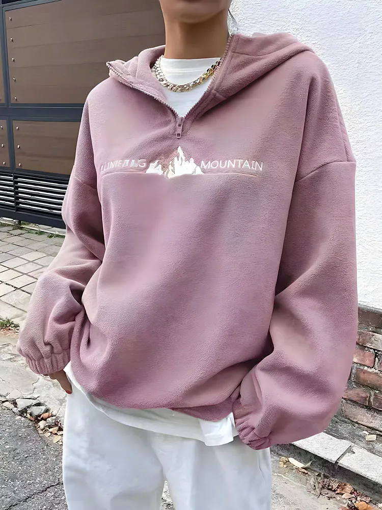 Felpa Donna Giacca Sportiva Tuta Maniche Lunghe Cappuccio Maglia Shirt Fleece