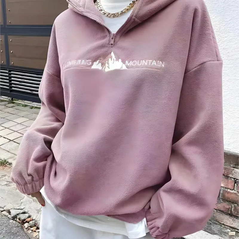 Felpa Donna Giacca Sportiva Tuta Maniche Lunghe Cappuccio Maglia Shirt Fleece