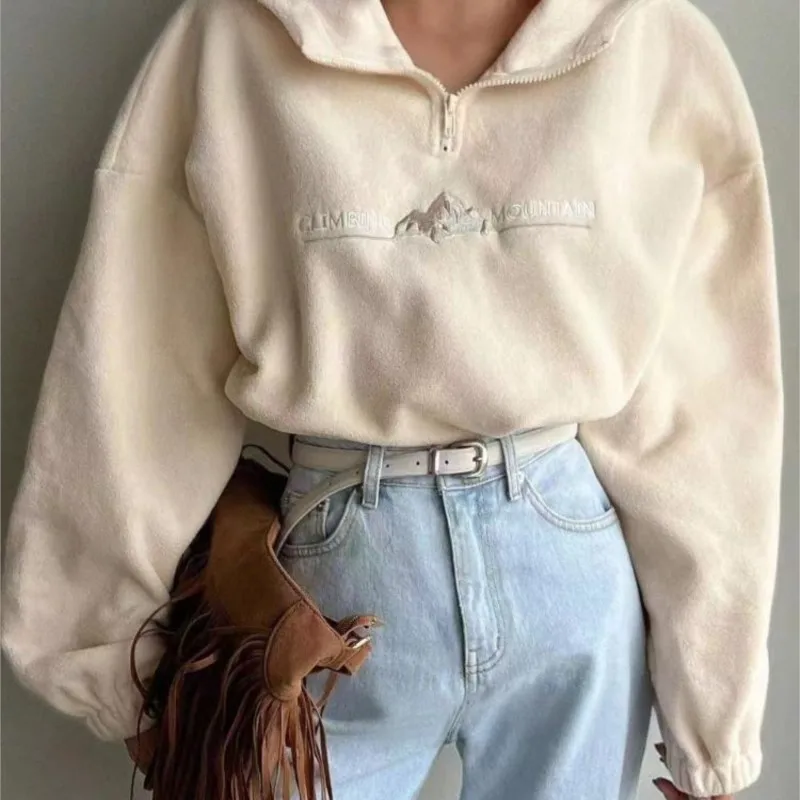 Felpa Donna Giacca Sportiva Tuta Maniche Lunghe Cappuccio Maglia Shirt Fleece