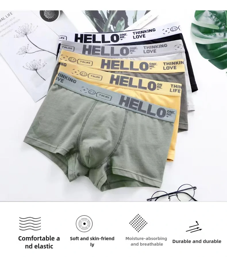 6 Pezzi Boxer Uomo Mutande Elasticizzato Slip Intimo vari colori Pantaloncino