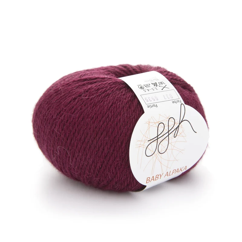 ggh Baby Alpaka Farbe | 100% Baby Alpaka Wolle | 100m/50g | 037 - Granatrot