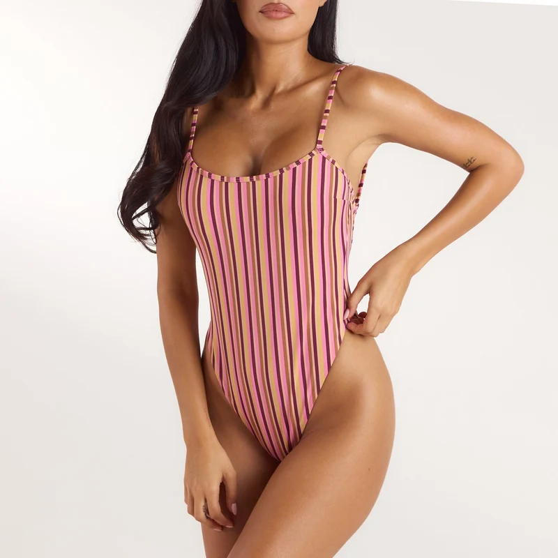 Sunstripe Badeanzug - Retro-Streifen
