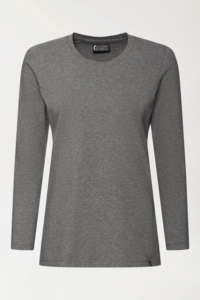 CORE Shirt Damen - 1/1 Arm dunkelgrau melange