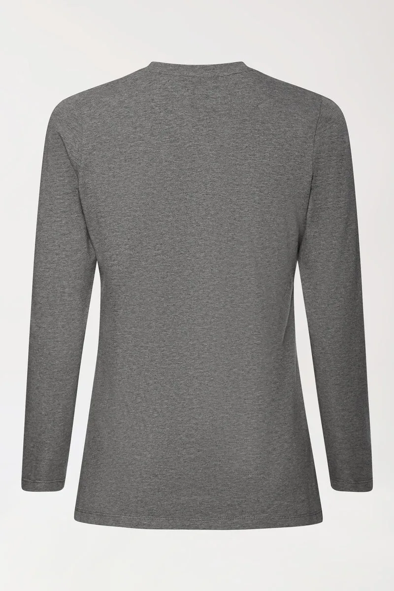 CORE Shirt Damen - 1/1 Arm dunkelgrau melange