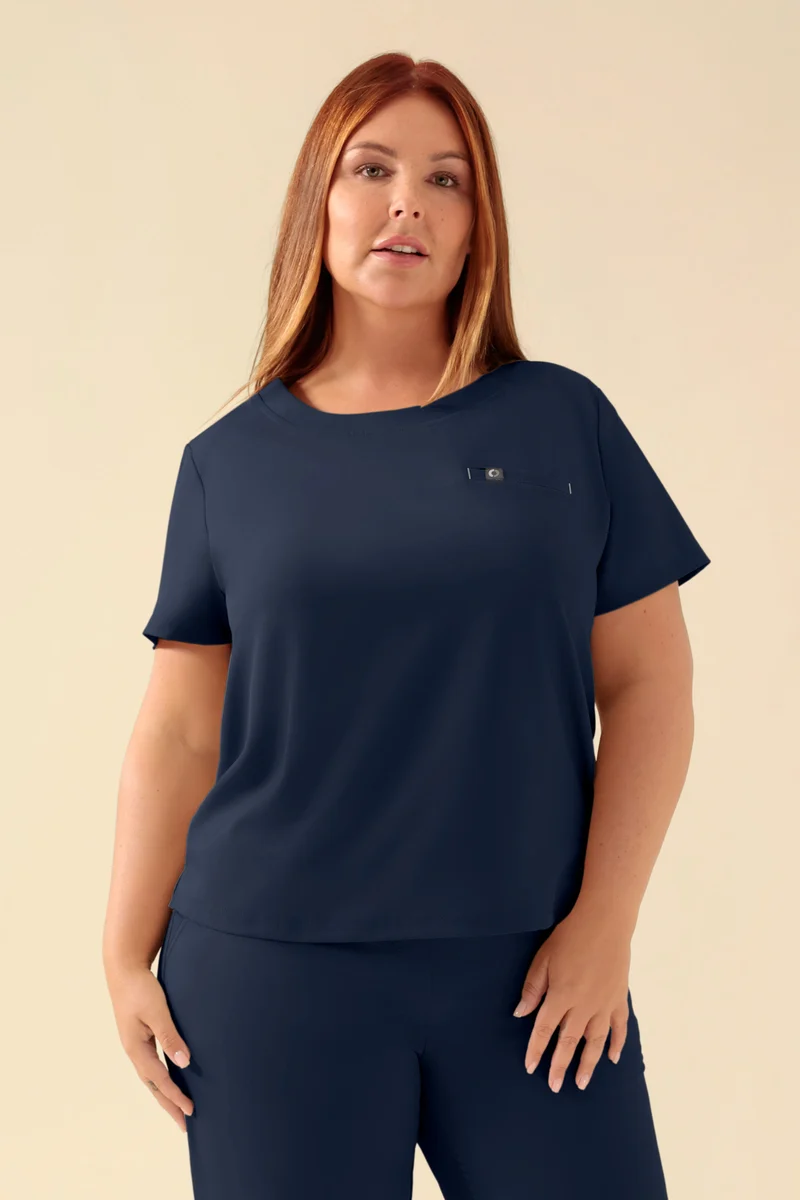 KAERE Shirt Damen - Rundhalsausschnitt navy
