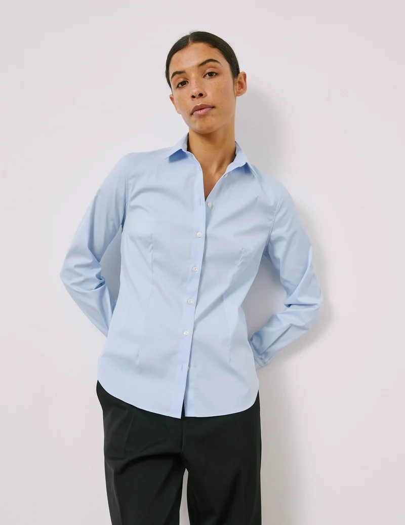 Chemise Anais stretch bleue