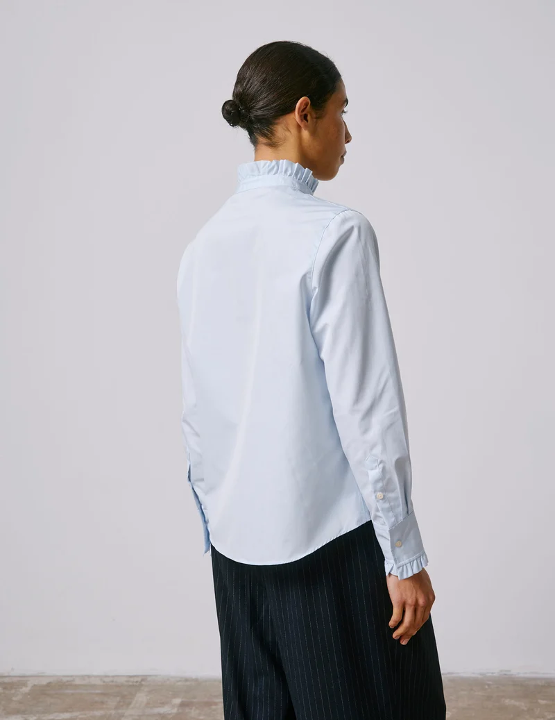 Chemise Louison gorge cachée bleue