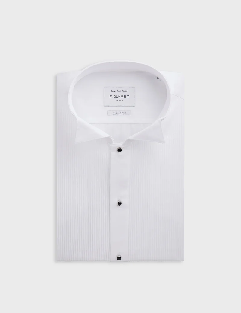 Chemise Semi-ajustée à plastron blanche