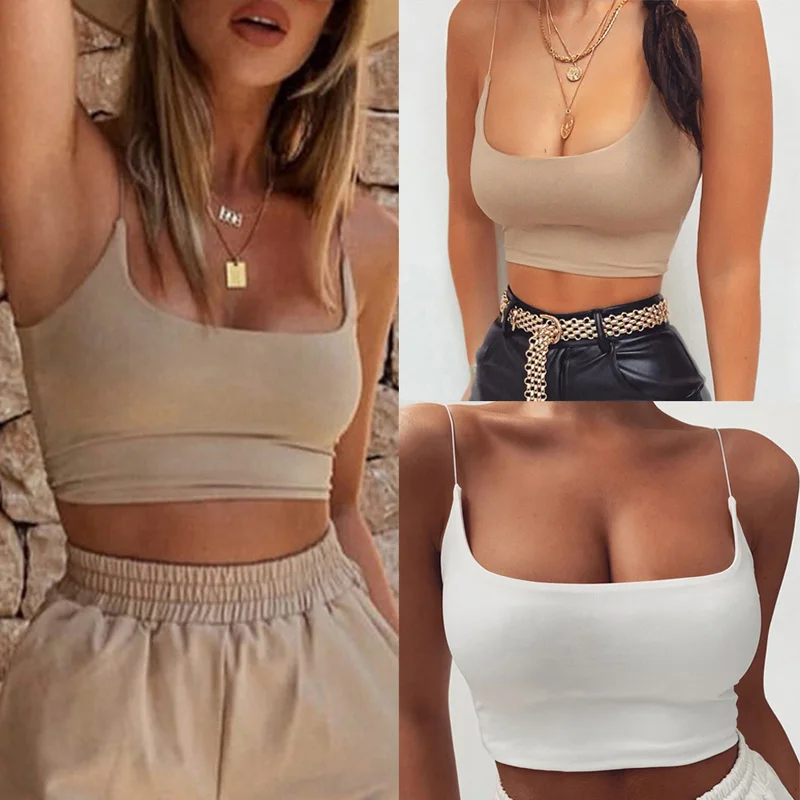 Damen Top Ärmellose Neckholder-Top Tank Top Shirt Trägertop Oberteil Blusen