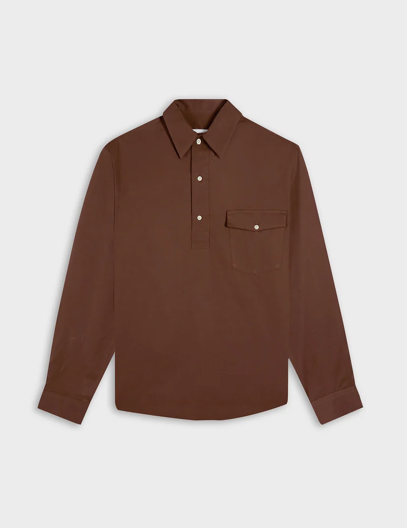Chemise popover Normann marron