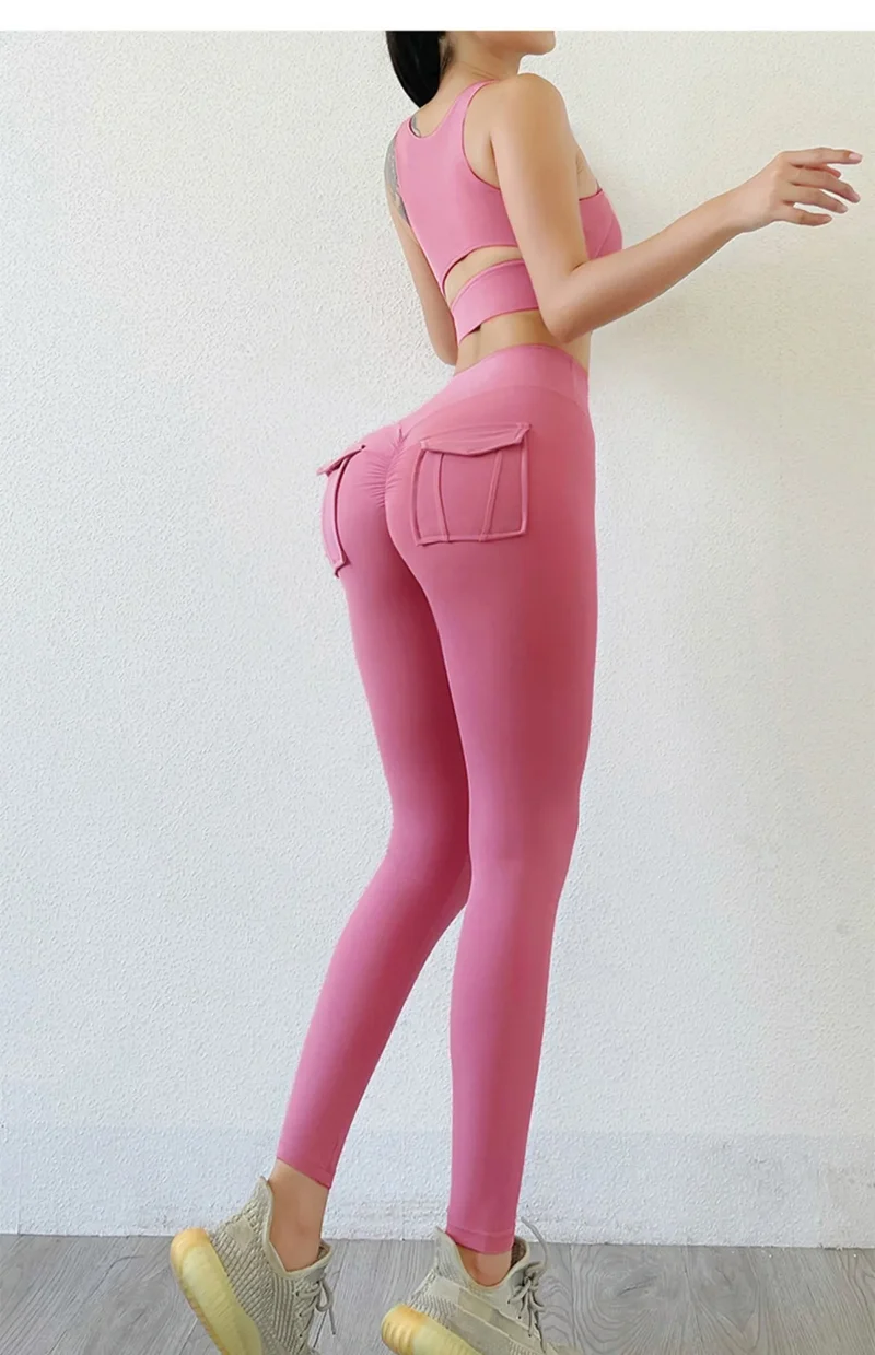 Leggins Donna Push up Vita Alta Pantaloni Sportivi Fitness Yoga Palestra Tuta