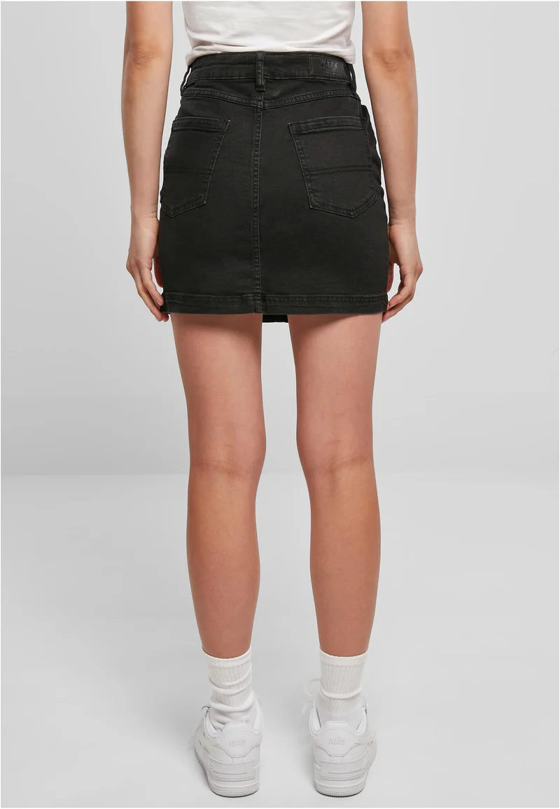 UC Organic Stretch Denim Mini Skirt 32 BLACK